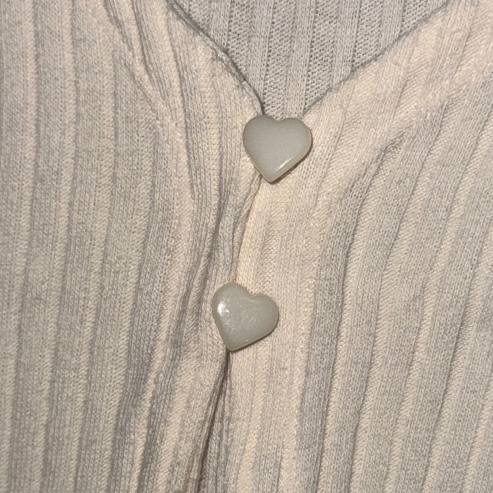 Old Navy Ivory Ribbed Button-Up Sweater - Picture 3 of 3